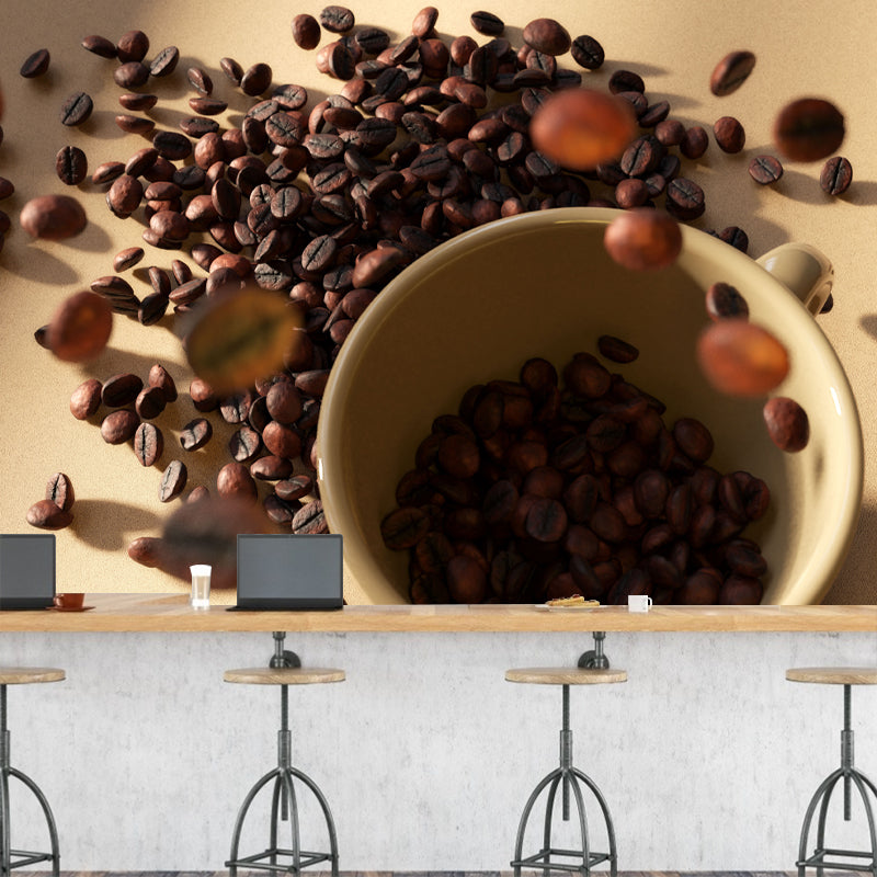 Aromatic Coffee Beans Mural Decal Modern Decorative for Coffee Shop, Waterproofing