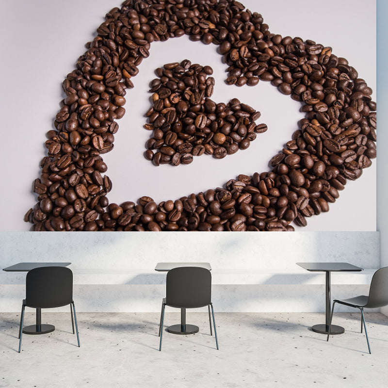 Aromatic Coffee Beans Mural Photography Wall Covering for Coffee Shop, Waterproofing
