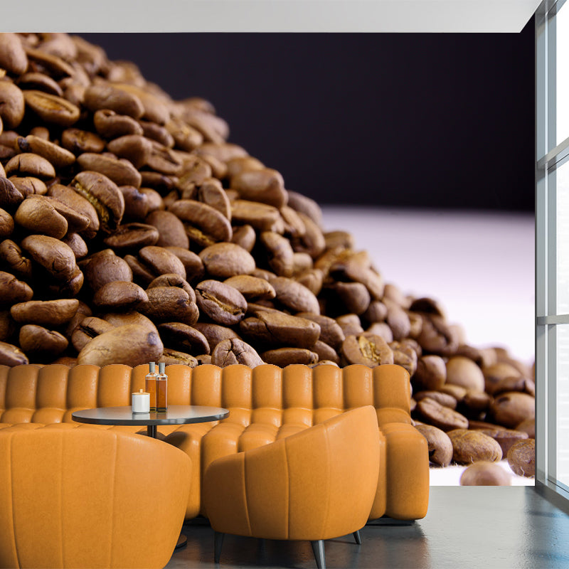 Aromatic Coffee Beans Mural Photography Wall Covering for Coffee Shop, Waterproofing