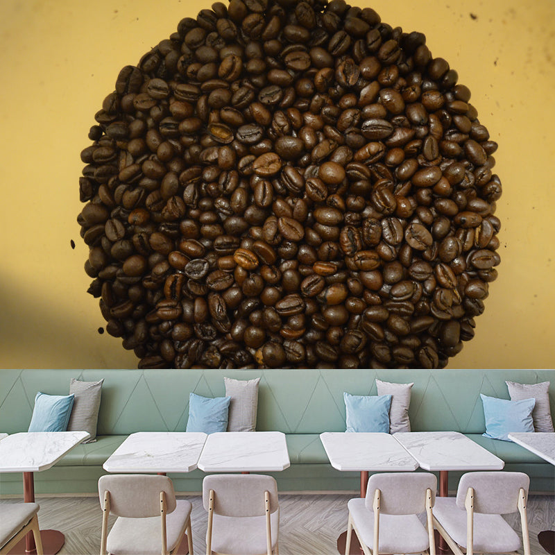 Aromatic Coffee Beans Mural Photography Wall Covering for Coffee Shop, Waterproofing