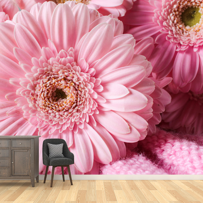 Dahlia Flower Simple Mural for Bedroom Stain Resistant, Made to Measure