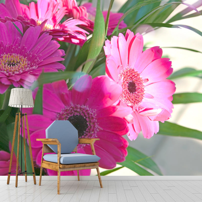 Dahlia Flower Simple Mural for Bedroom Stain Resistant, Made to Measure