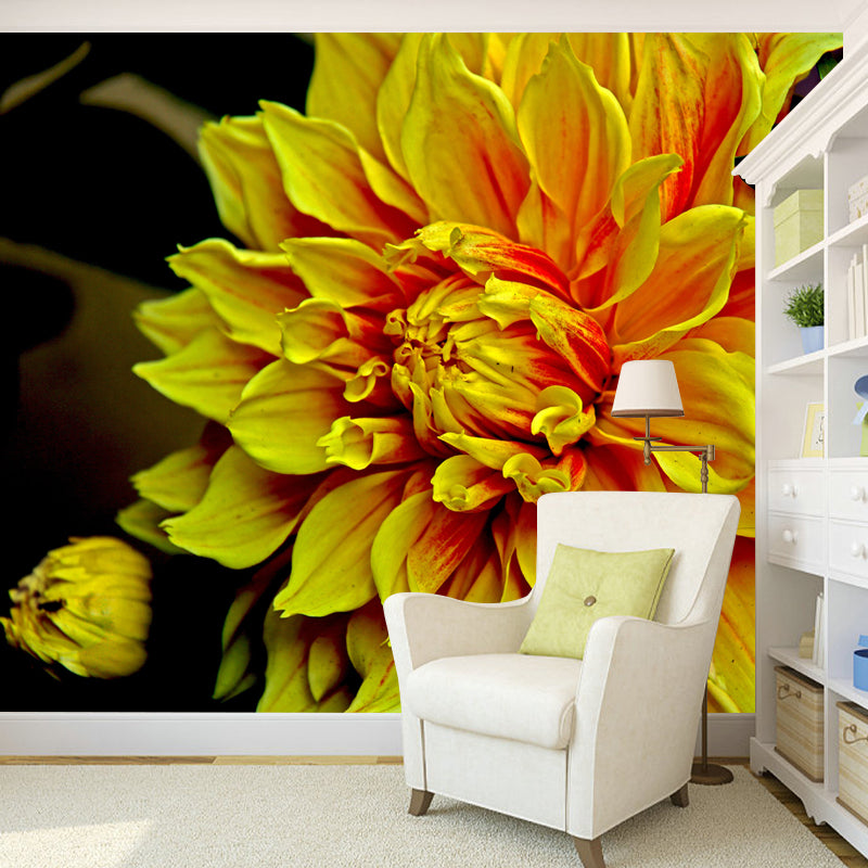 Dahlia Wall Covering for Accent Wall Water Resistant Mural, Custom Size Available