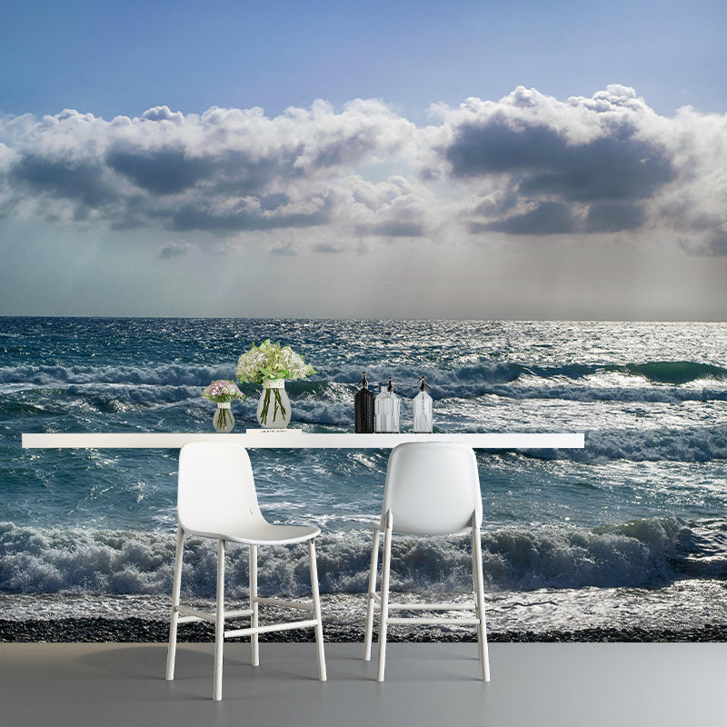Customized Beautiful Sea Mural Mildew Resistant for Dining Room Decoration