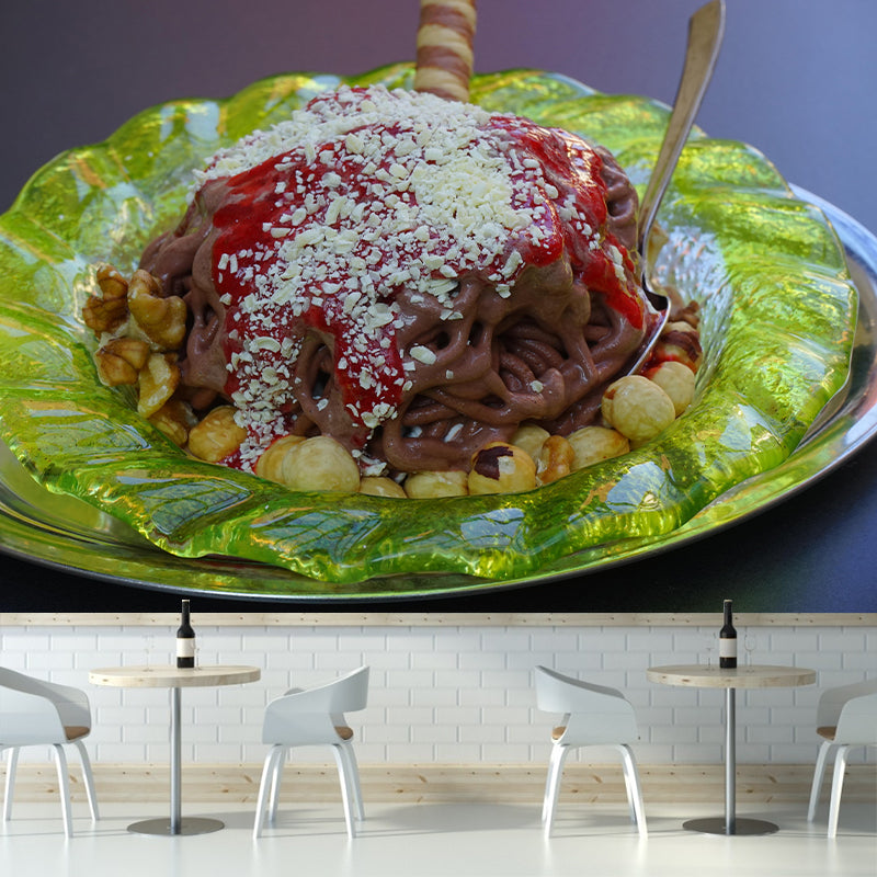 Customized Ice Cream Dessert Mural Modern Style Wall Covering for Dessert Shop