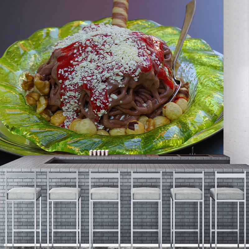 Customized Ice Cream Dessert Mural Modern Style Wall Covering for Dessert Shop