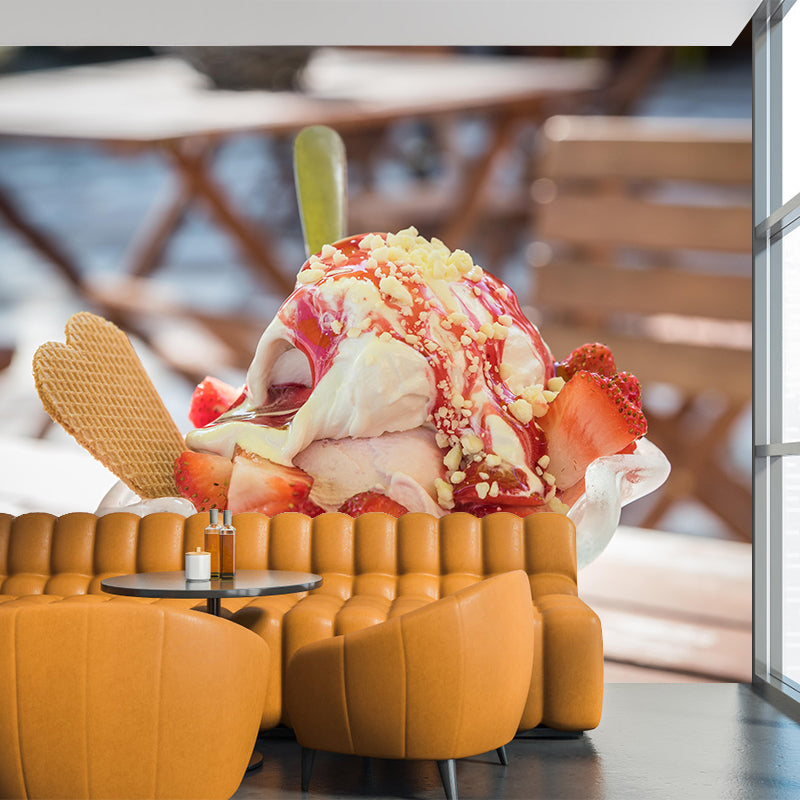 Ice Cream Wall Mural for Cream Shop Decor Contemporary Photography Wall Art