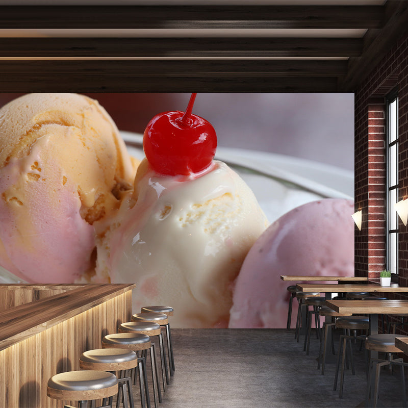 Ice Cream Wall Mural for Cream Shop Decor Contemporary Photography Wall Art