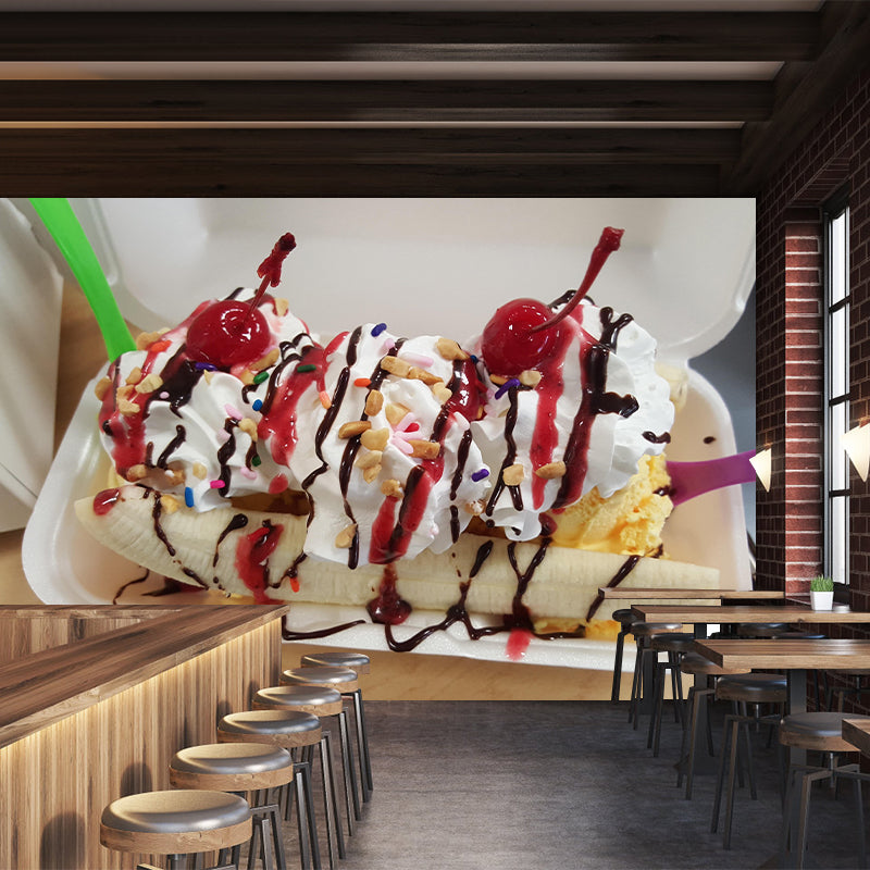 Customized Ice Cream Dessert Mural Modern Wall Covering for Dessert Shop