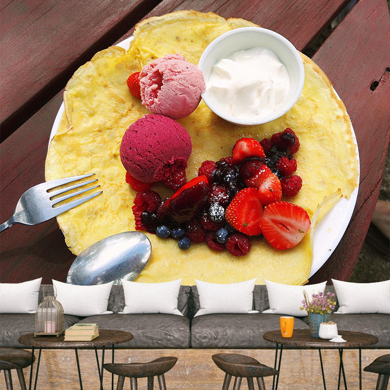 Customized Ice Cream Dessert Mural Photography Style Wall Covering for Dessert Shop