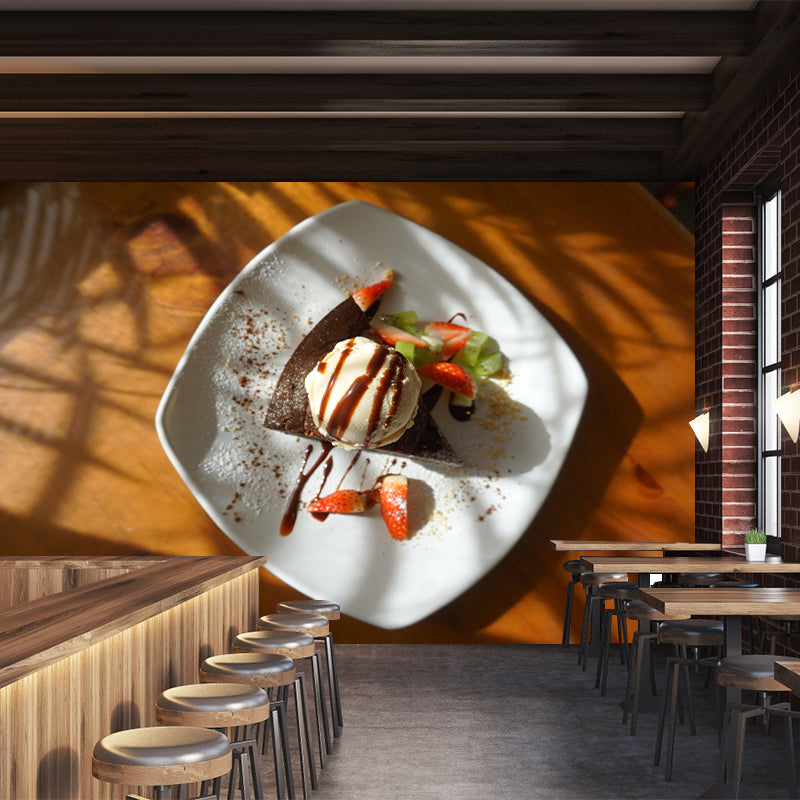 Customized Ice Cream Dessert Mural Photography Style Wall Covering for Dessert Shop