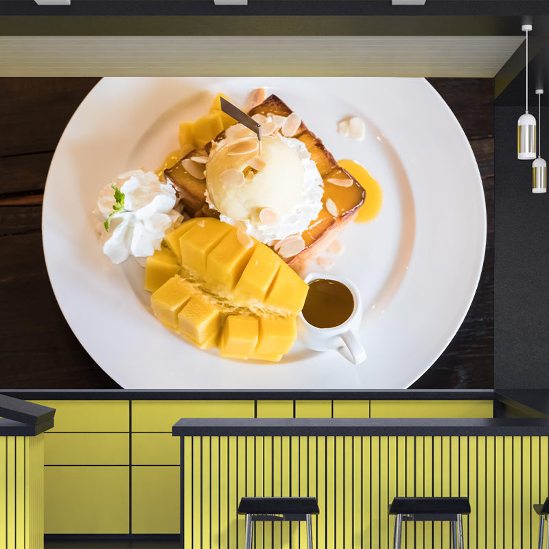 Ice Cream Photography Dessert Mural Wallpaper Mildew Resistant for Cream Shop