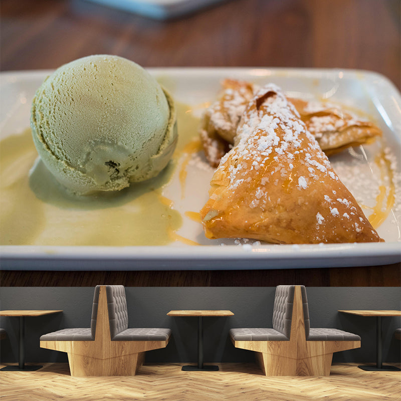 Ice Cream Tasty Dessert Mural Wallpaper Mildew Resistant for Dessert Shop