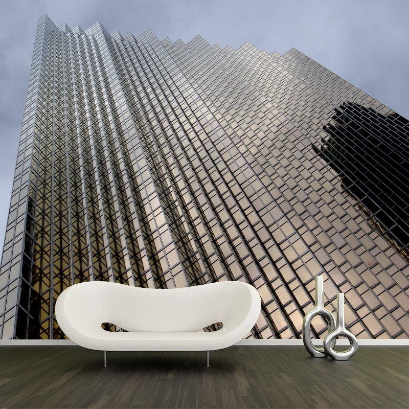 City Building Mural Decal Modern Mildew Resistant for Meeting Room, Custom Size