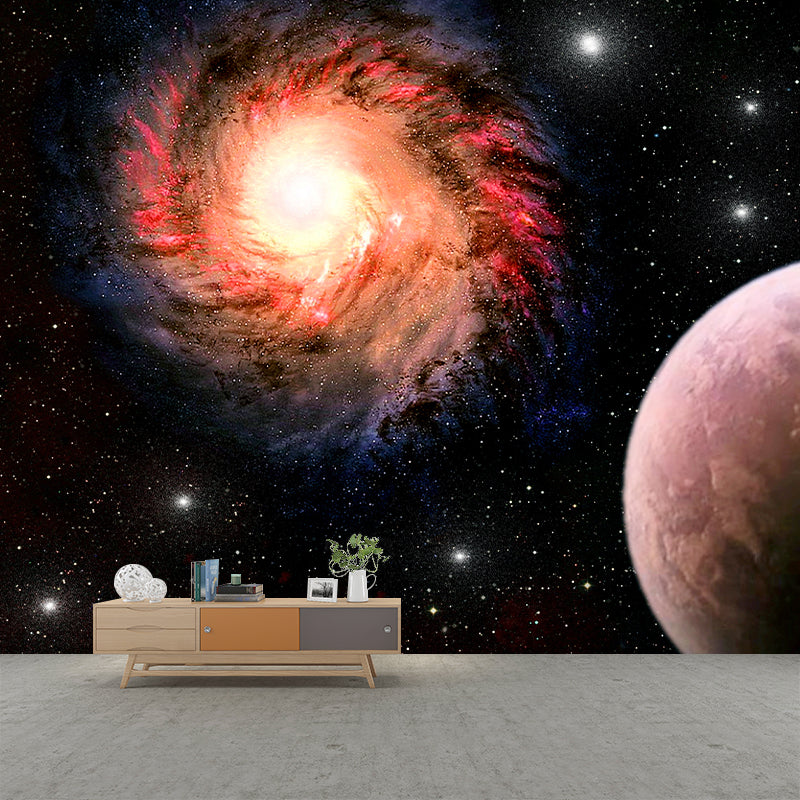 Universe Galaxy Wall Mural Dark Color Mildew Resistant Wall Art for Living Room