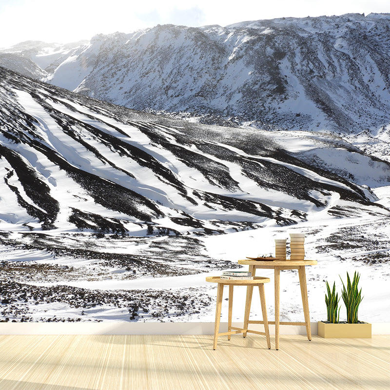 Mountain Landscape Murals Stain-Resistant Wall Covering for Sitting Room