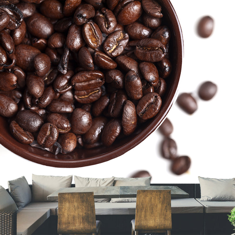 Coffee Beans Mural Wallpaper Moisture Resistant Wall Art for Coffee Shop