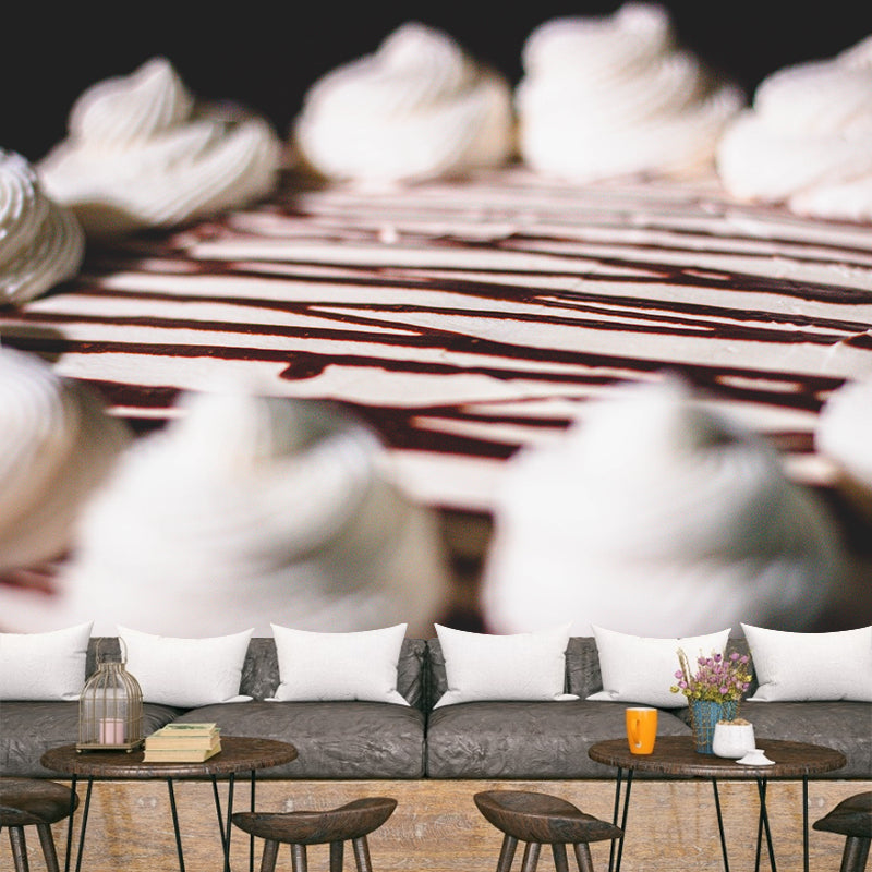 Simple Dessert Mural Wallpaper for Commerce Shop Decoration, Waterproofing