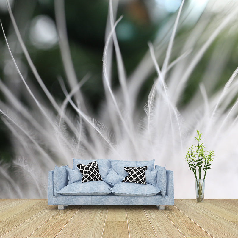 Contemporary Style Feather Wall Mural Home Decor for Sleeping Room, Stain-Resistant