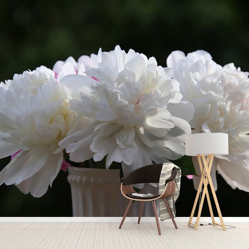 Elegant Peony Flower Mural Environment Friendly Wallpaper for Girl's Bedroom