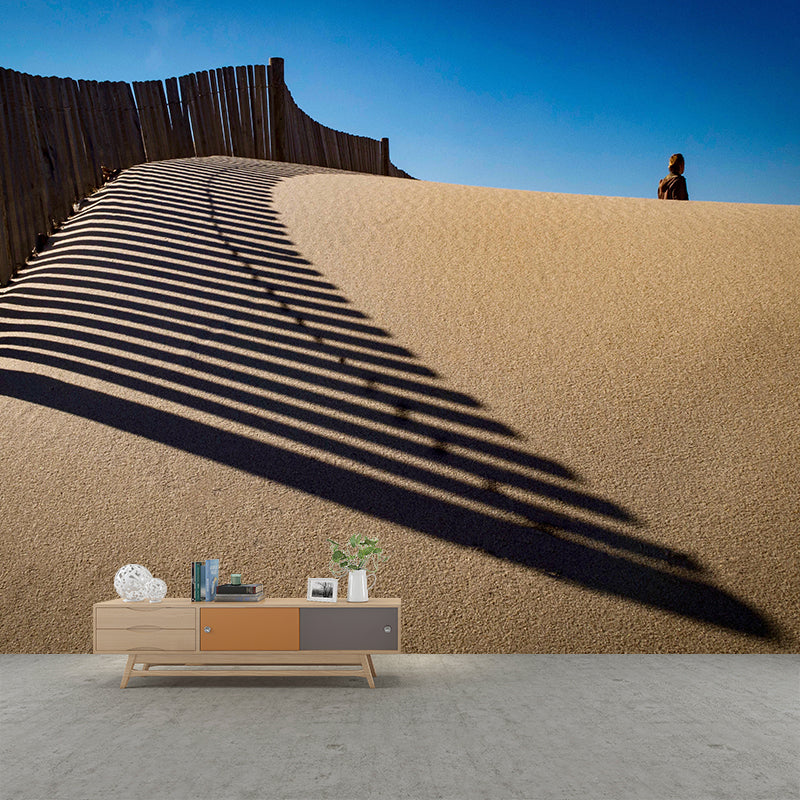 Desert Mural Wallpaper Horizontal Photography Style for Sleeping Room Decor