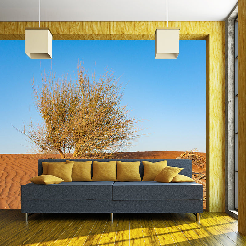 Desert Mural Wallpaper Horizontal Photography Style for Sitting Room Decor