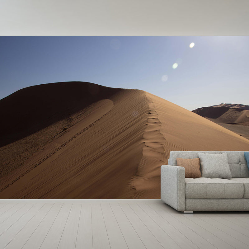 Desert Mural Wallpaper Horizontal Photography Style for Sitting Room Decor