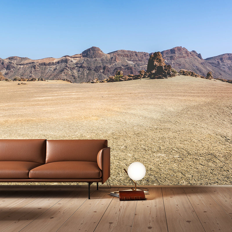 Desert Mural Wallpaper Horizontal Photography Style for Sitting Room Decor