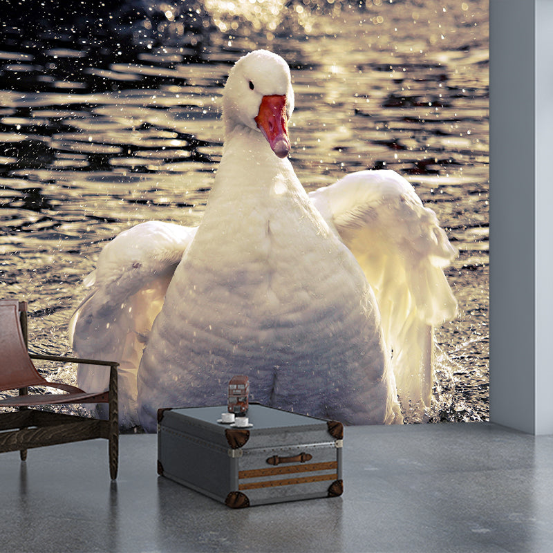Customized Goose Wall Mural Contemporary Photography for Bedroom Living Room