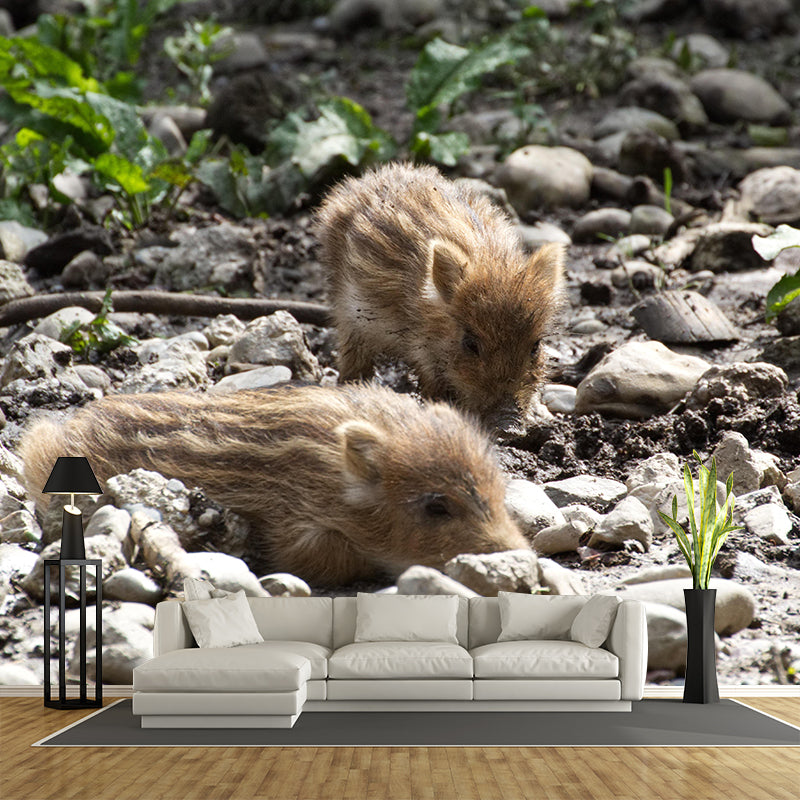 Customized Lion Wall Mural Contemporary Photography for Bedroom Living Room