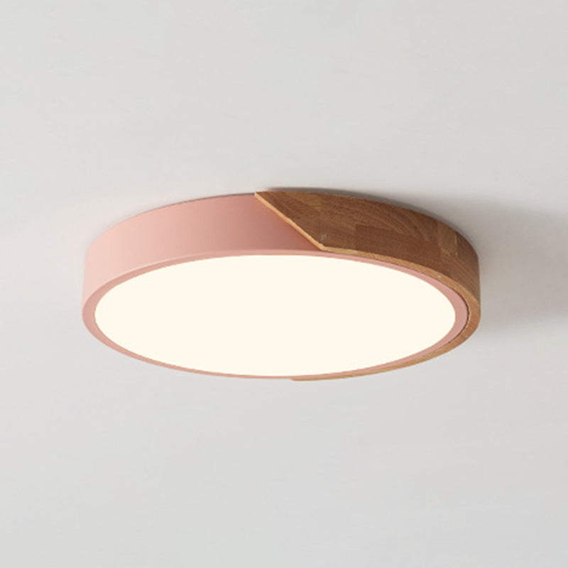 Abat-jour rond simple lumière encastré nordique macaron encastré plafonnier luminaire