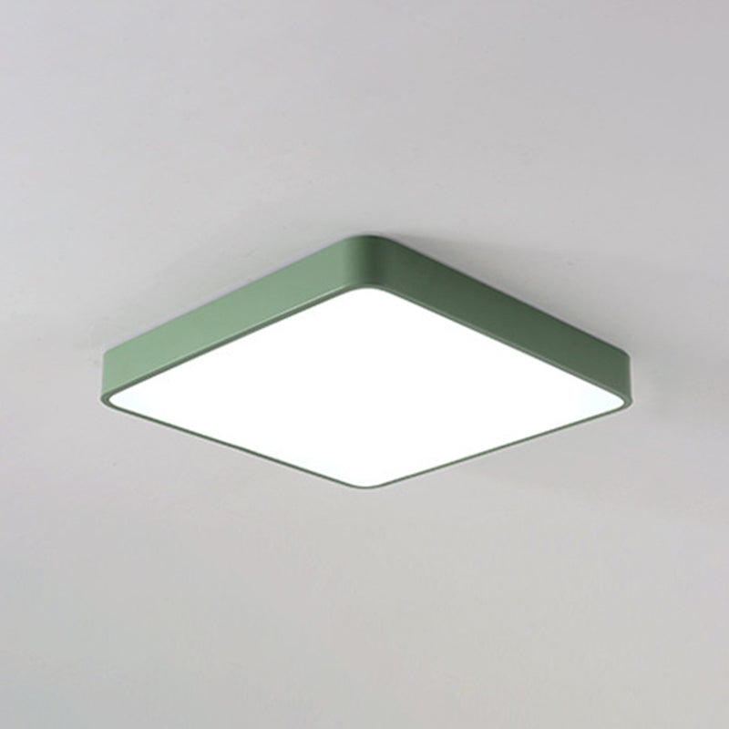 Square Shade 1-Light Flush Mount Nordic Macaron Flush Mount Ceiling Lighting Fixture