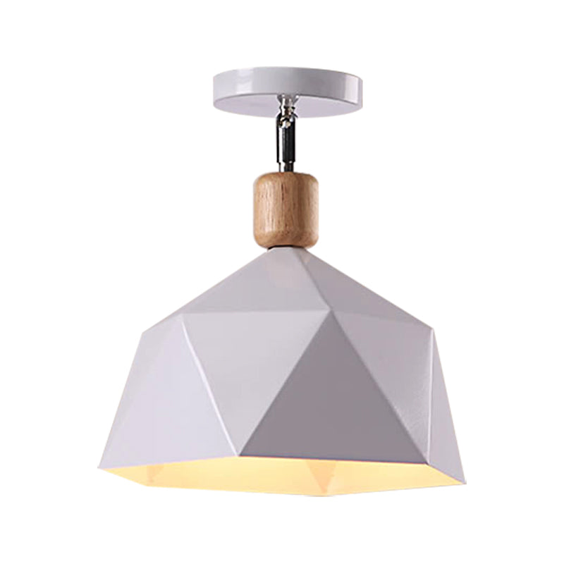 Luz de montaje en techo hexagonal de Metal, Macaron ajustable, 1 cabezal, luz de techo de montaje semiempotrado gris/blanco/verde para pasillo