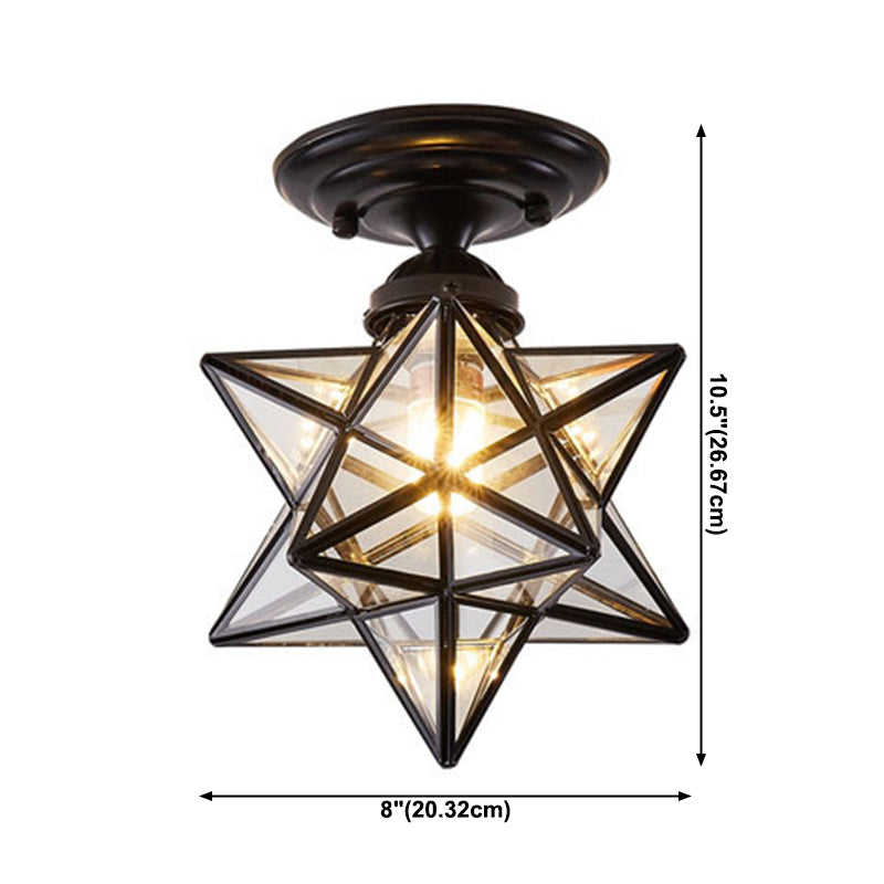 Colonical Creative Star - Lámpara de techo individual de cobre con pantalla de cristal