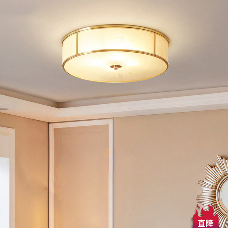 Plafoniera coloniale a soffitto in vetro con montaggio a incasso a soffitto a più luci per soggiorno