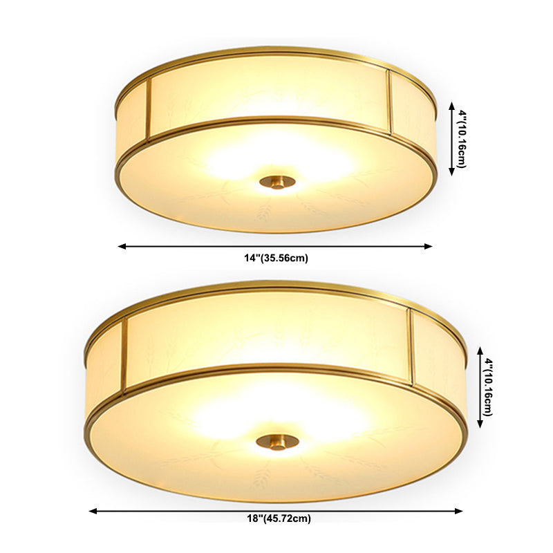 Plafoniera coloniale a soffitto in vetro con montaggio a incasso a soffitto a più luci per soggiorno
