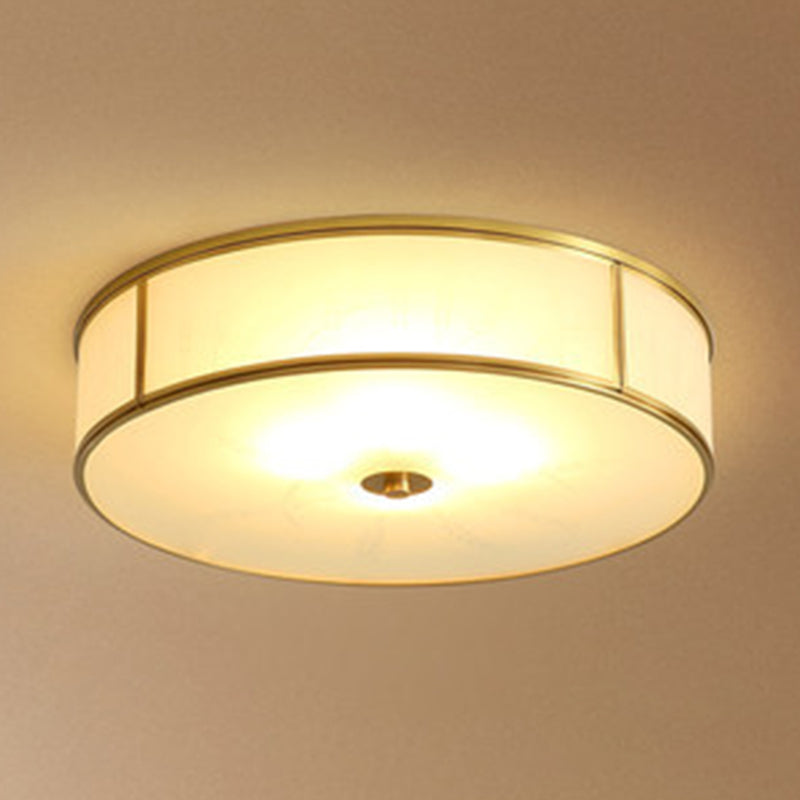 Plafoniera coloniale a soffitto in vetro con montaggio a incasso a soffitto a più luci per soggiorno