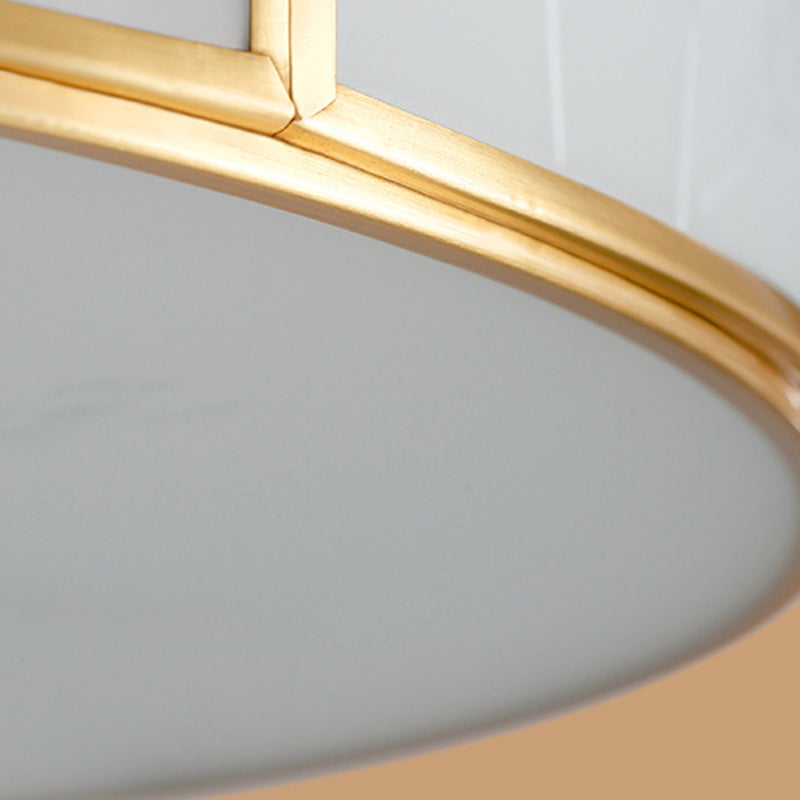 Plafoniera coloniale a soffitto in vetro con montaggio a incasso a soffitto a più luci per soggiorno