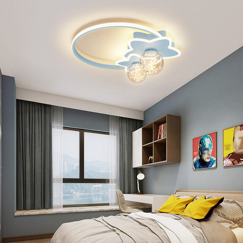 Round Shade 3-Lights Flush Mount Modern Style Flush Mount Ceiling Lighting Fixture