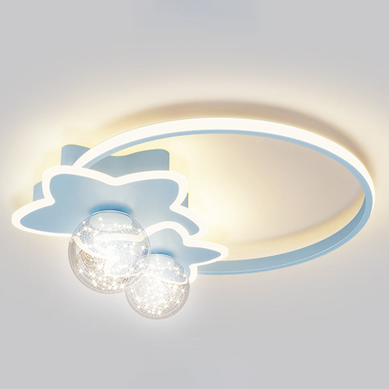 Round Shade 3-Lights Flush Mount Modern Style Flush Mount Ceiling Lighting Fixture