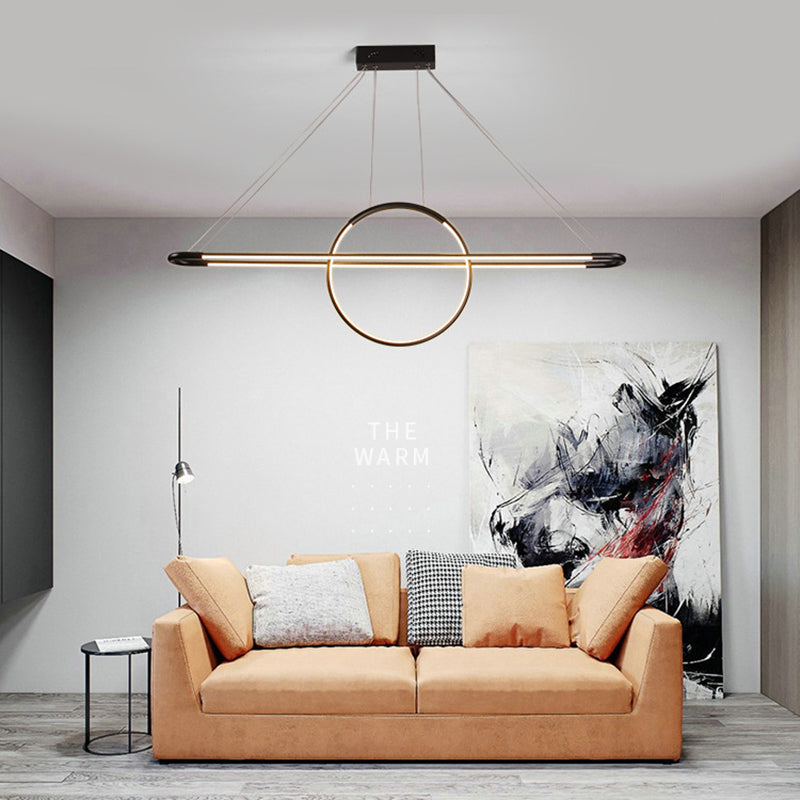 Geometric Island Light Modern Kitchen Island Lighting Metal 2 Light Island Ceiling Light