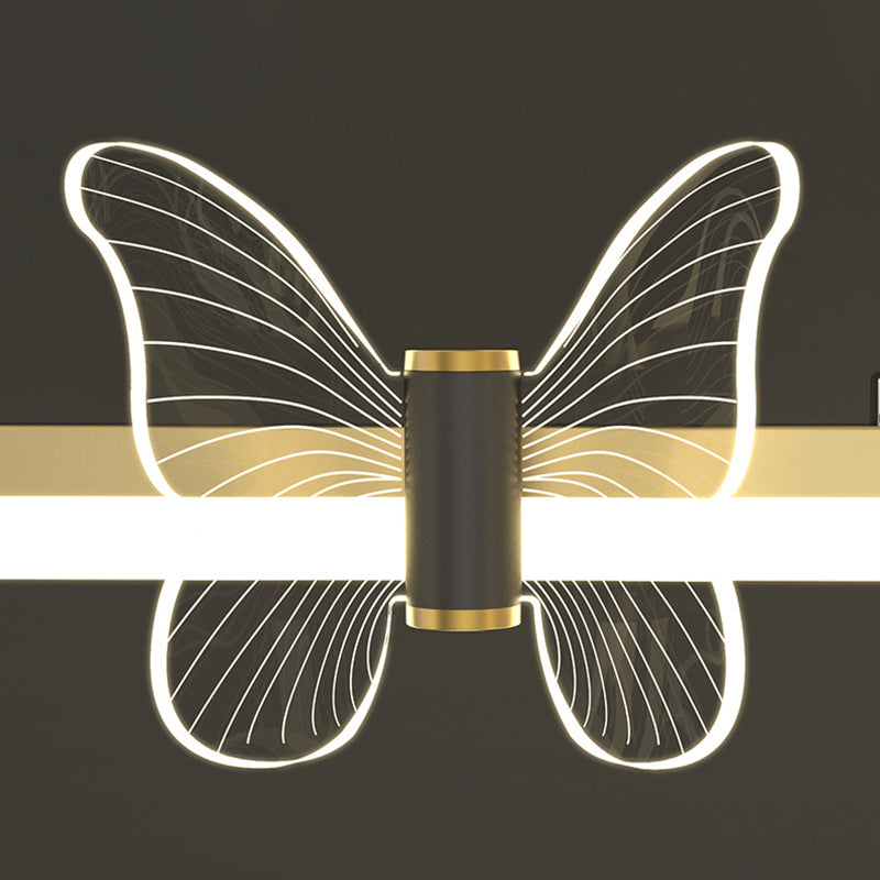 Linear Island Light Modern Lighting Chandelier Metal 1 Light Pendant Light Fixture