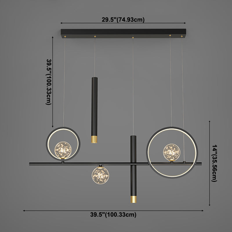 Nordic Characteristic Simple Modern Light Luxury Style LED Island Chandelier Light for Dining Room