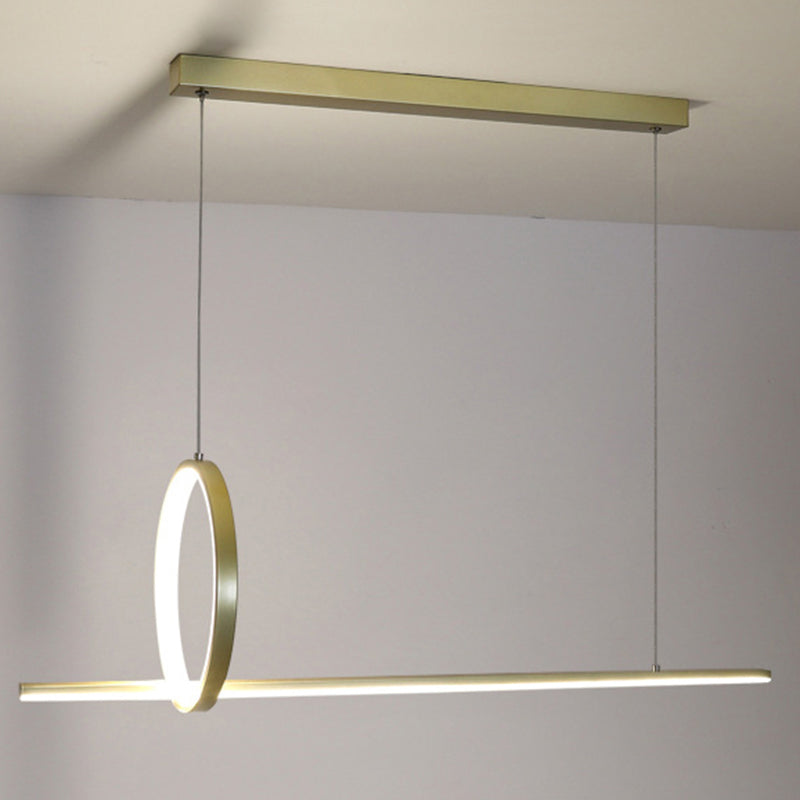 Geometric Island Light Fixture Modern Pendant Light Metal 2 Light Chandelier Lights