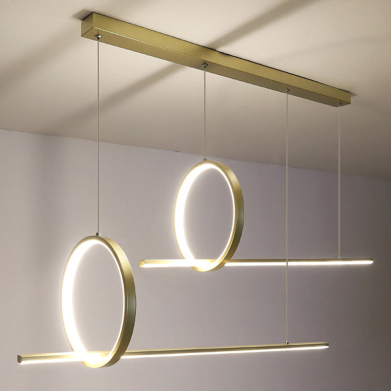 Geometric Island Light Fixture Modern Pendant Light Metal 2 Light Chandelier Lights