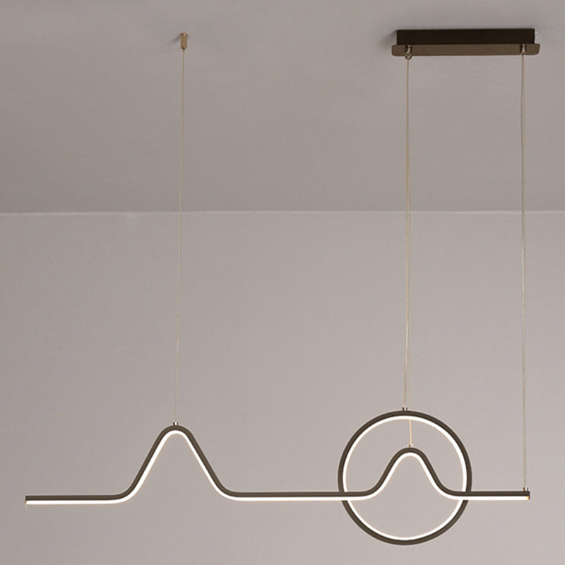 Geometric Island Light Fixture Modern Pendant Light Metal 2 Light Chandelier Lights