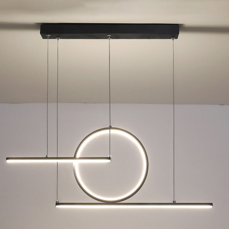 Geometric Island Light Fixture Modern Pendant Light Metal 2 Light Chandelier Lights