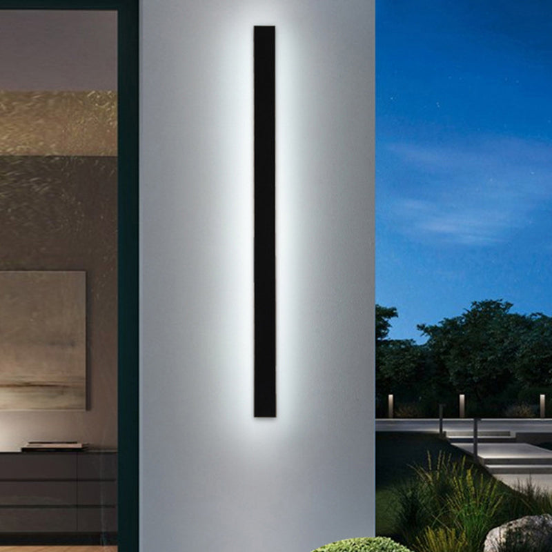 Estilo moderno Simple Light Sombra de matriz de pared de la pared 1 Light Sponces in Black para al aire libre