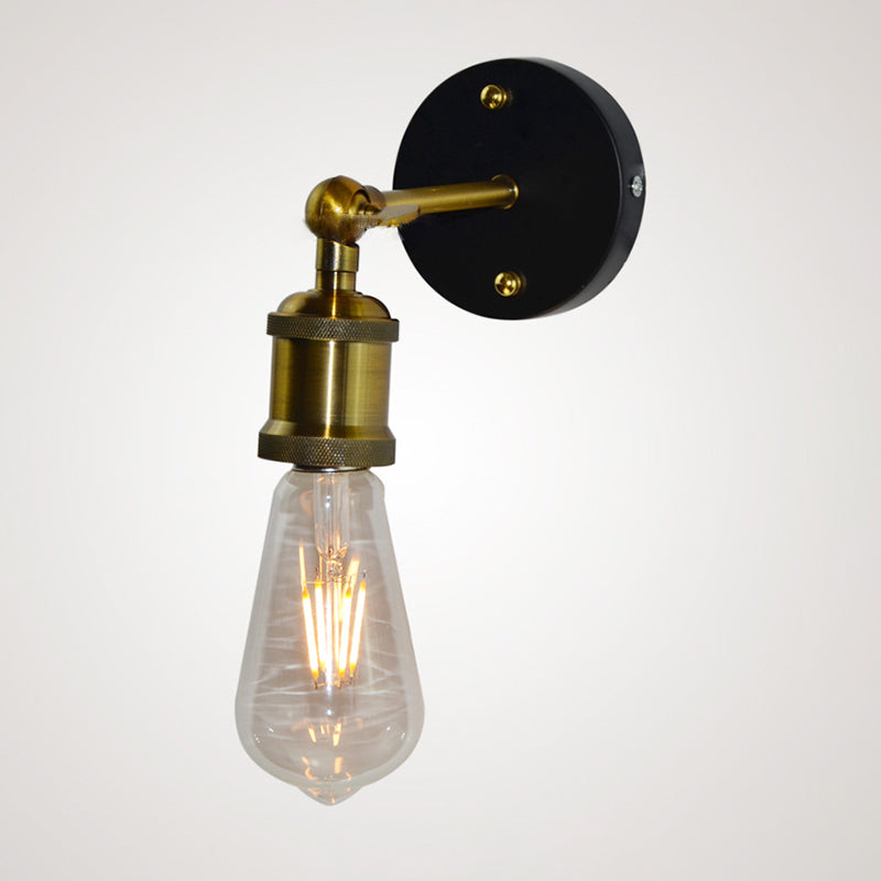 Disc-Shaped Base Wall Sconce Lighting Industrial Style Glass 1 Head Wall Mounted Light Fixture