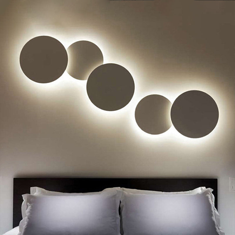 Nordic Creative Art SimpleStyle Round Shade Wall Sconce Metal 1 Light Sconces for Bedroom.